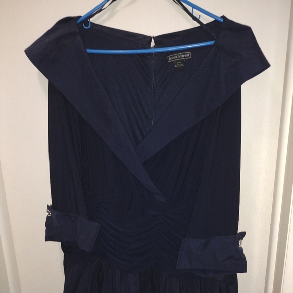 Jessica Howard Navy Blue Taffeta  Vintage Look Party Dress - Picture 2 of 7